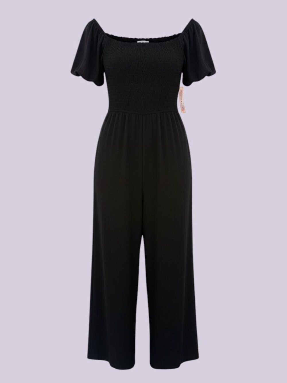 Inspired Hearts Black Puff Sleeve Jumpsuit